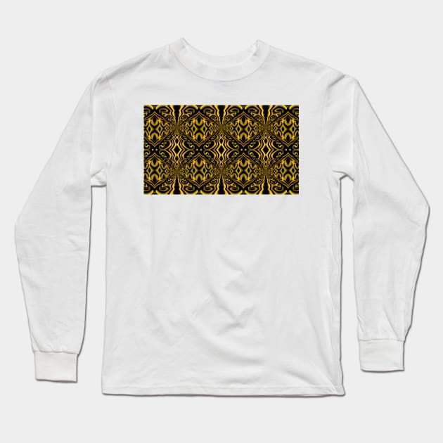 Gold/Black Pattern Long Sleeve T-Shirt by lyle58